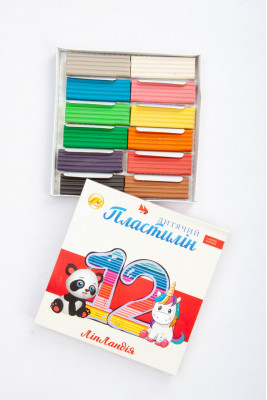 Пластилін, 12 кольорів, 240 г, Тетрада